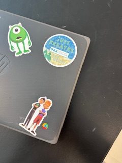 laptop with stickers