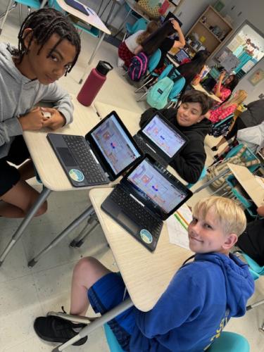 Students with laptops